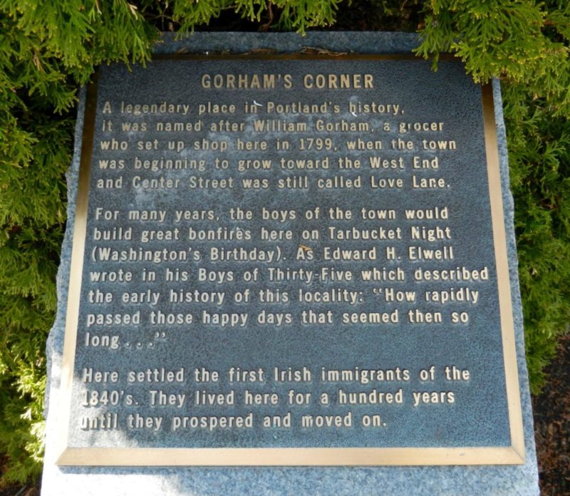 Gorhams Corner Plaque