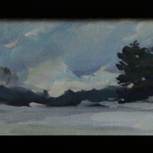 "Frozen River" Daniel Faiella | oil on canvas | 4x12 inches | 2021 | $210